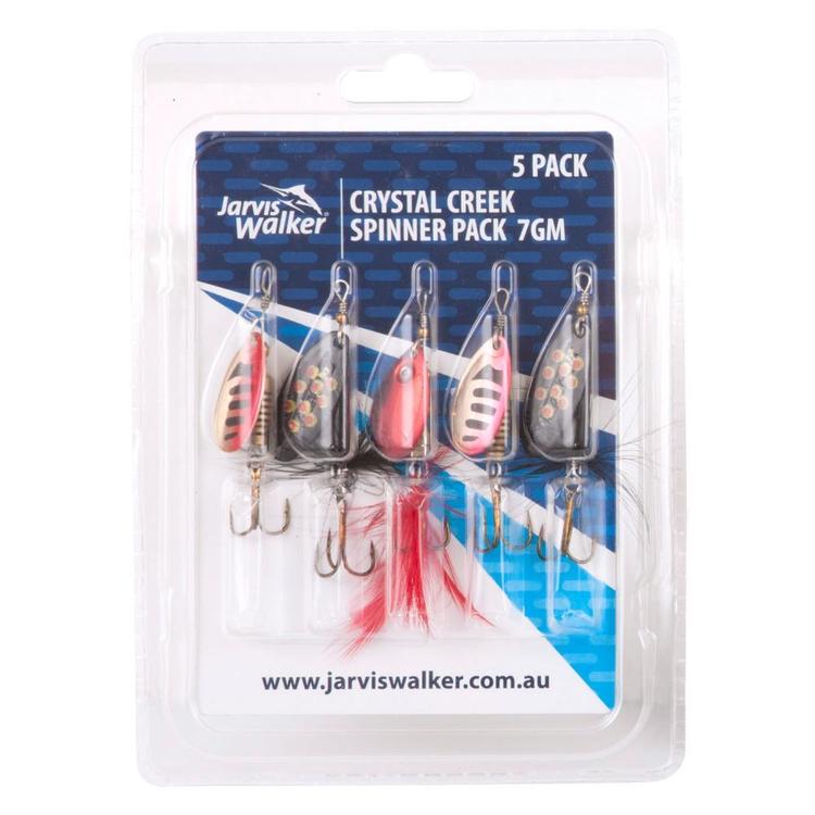 Jarvis Walker Crystal Creek Spinner Lures 5 Pack Multicoloured