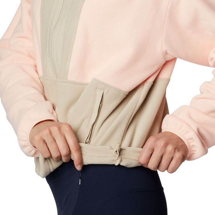 Columbia Women's Back Bowl Full Zip Fleece Jacket Peach Blossom & Ancient Fossil