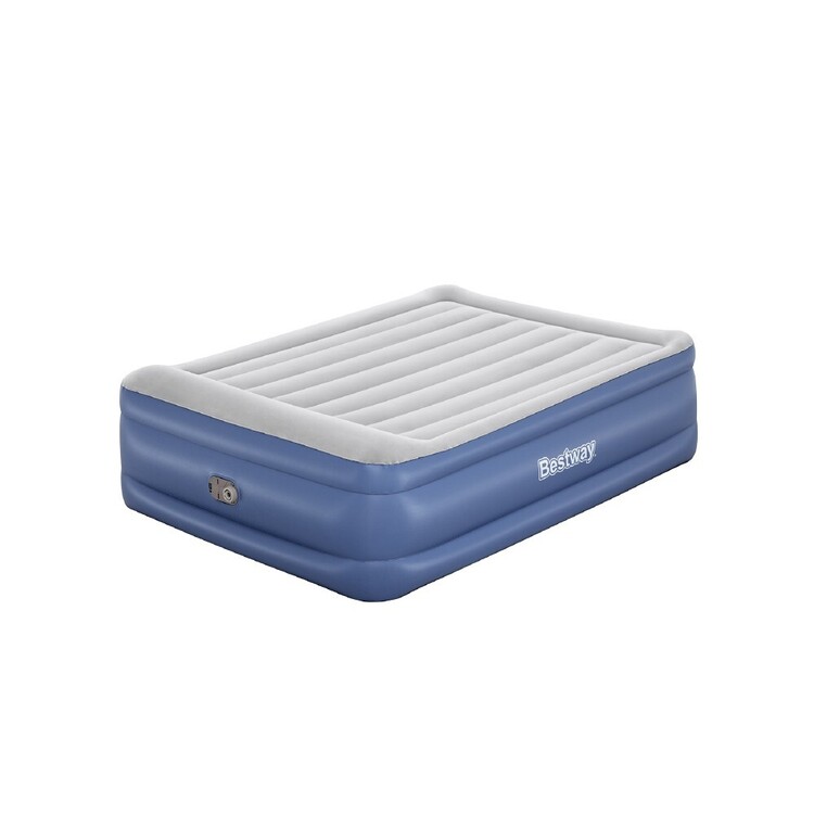 Bestway Nightright Double High Airbed with Pump Queen Navy Blue