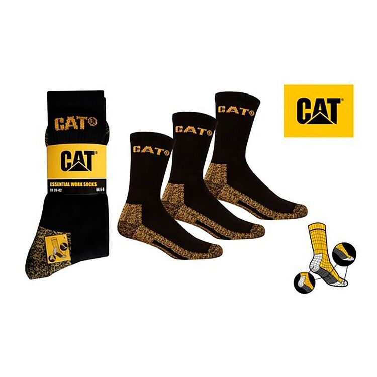 Caterpillar Unisex Essential Work Socks (3 Pack) Black