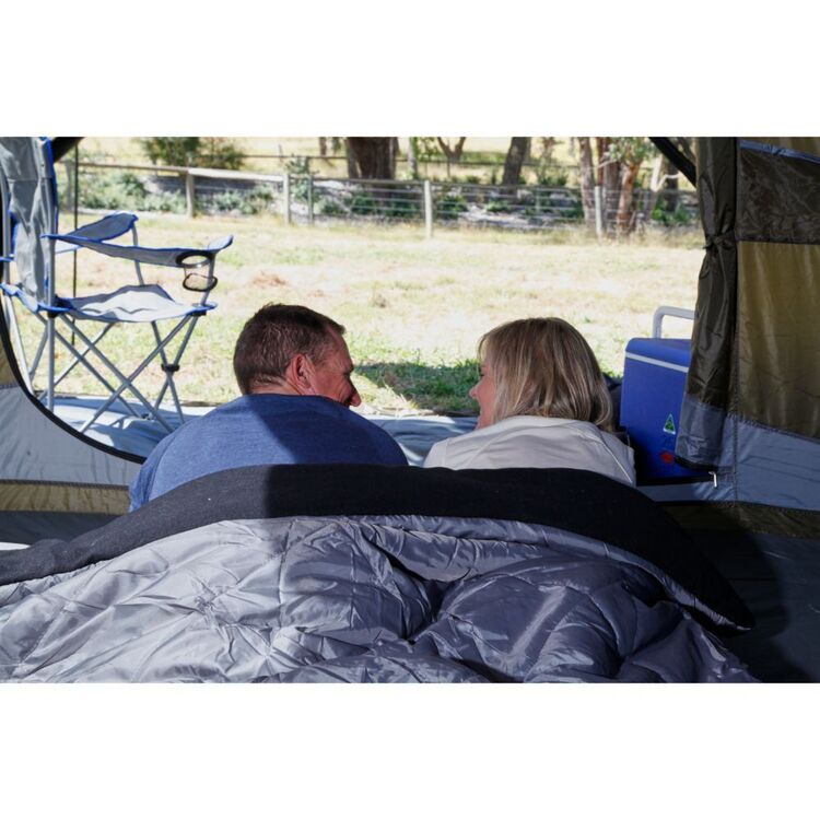 Spinifex Moondance 0° Queen Sleeping Bag Charcoal Grey & Black