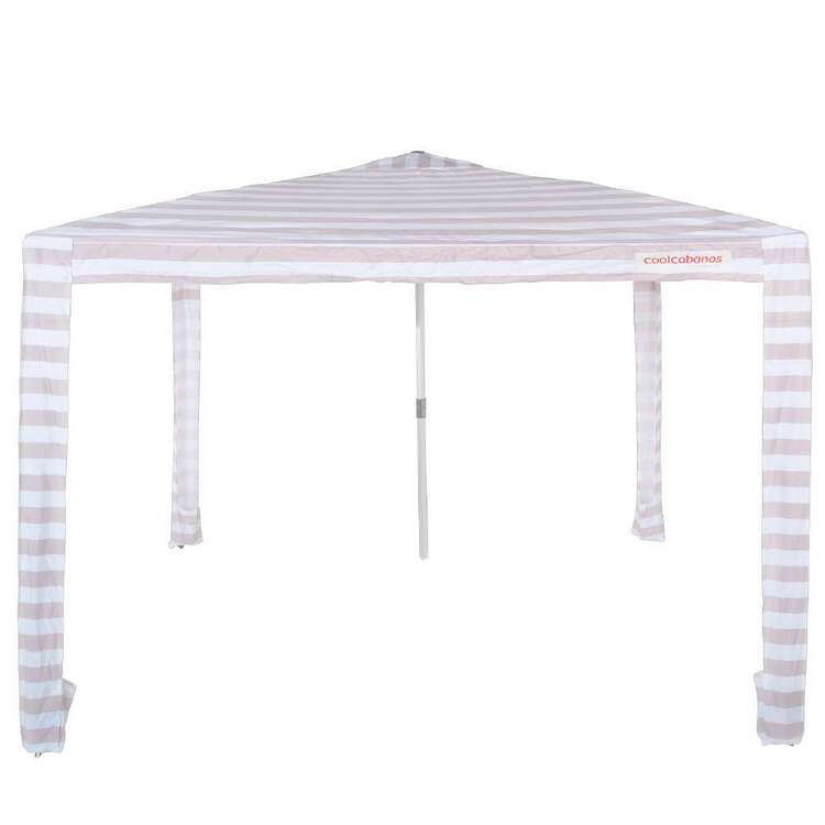 CoolCabana 5 Beige Stripe Beach Shade Stripe Medium