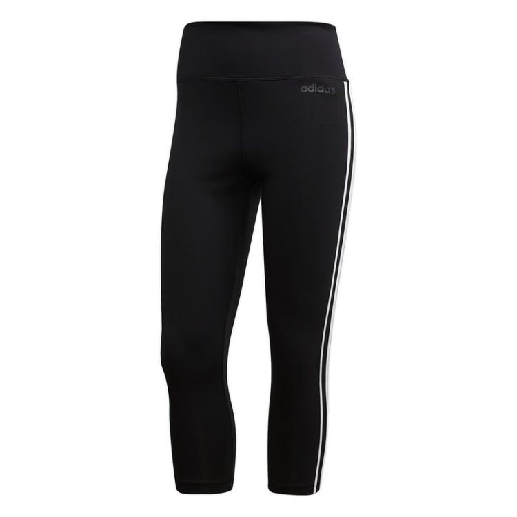 adidas Women's Design 2 Move 3-Stripe Tights Black & White