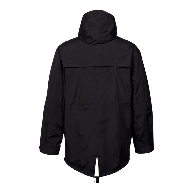 Cape Men's Long Hood Rain Coat Plus Size Black