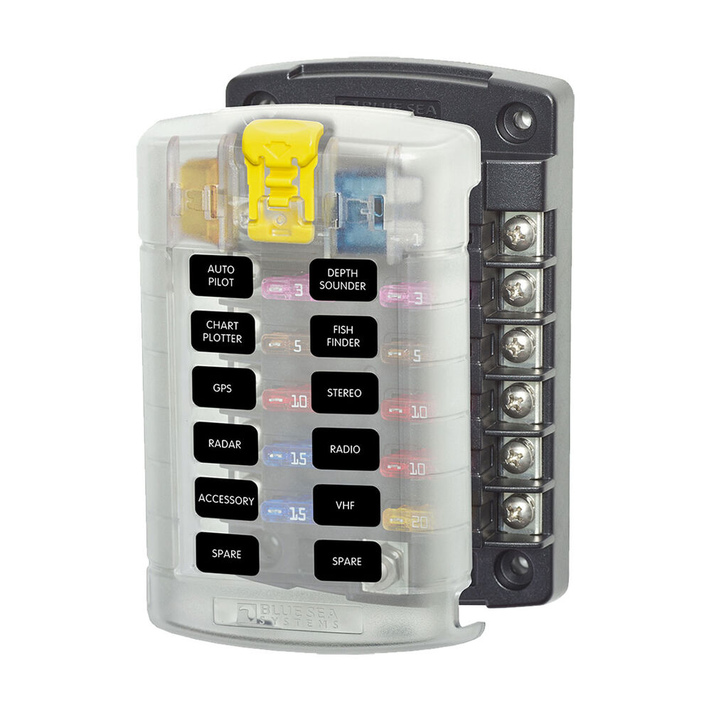 Blue Sea Systems ST Blade Fuse Block - 12 Gang with Cover