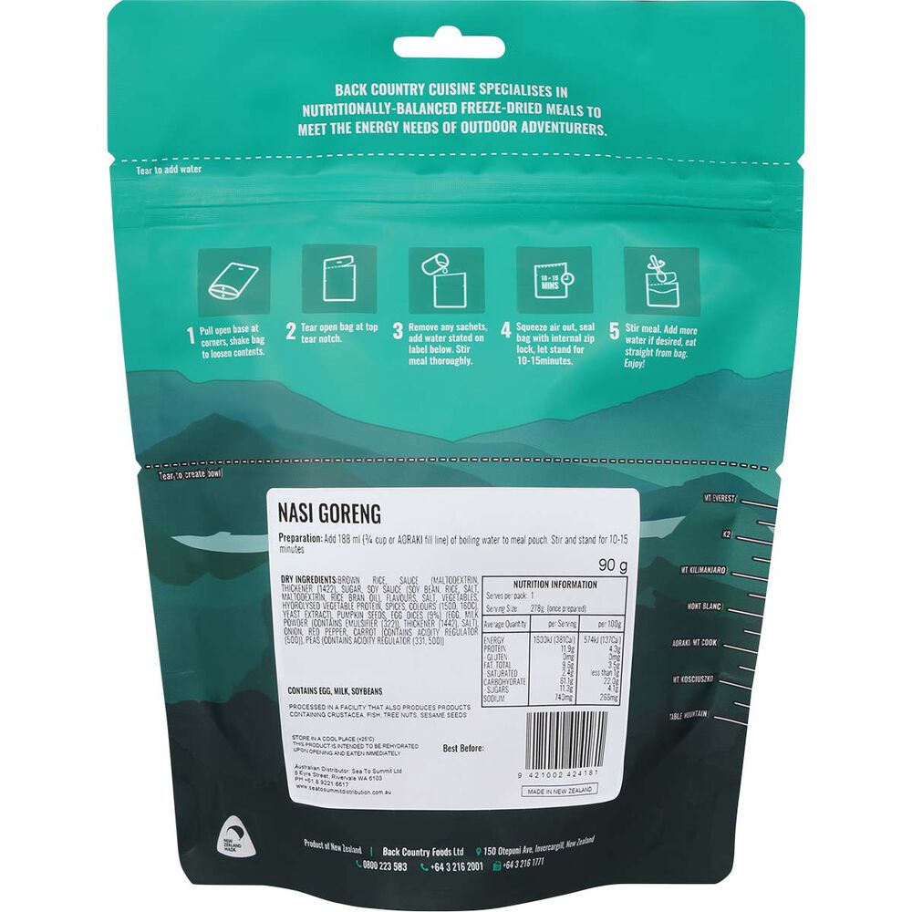 Back Country Cuisine Freeze Dried Nasi Goreng 1 Serve