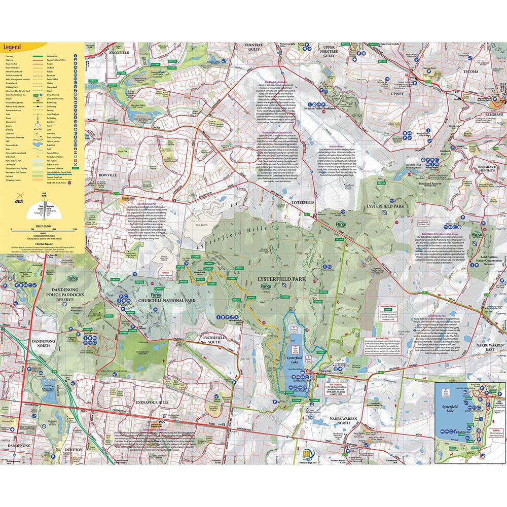 Meridian Maps Dandenong Ranges and Lysterfield Hills Map Guide
