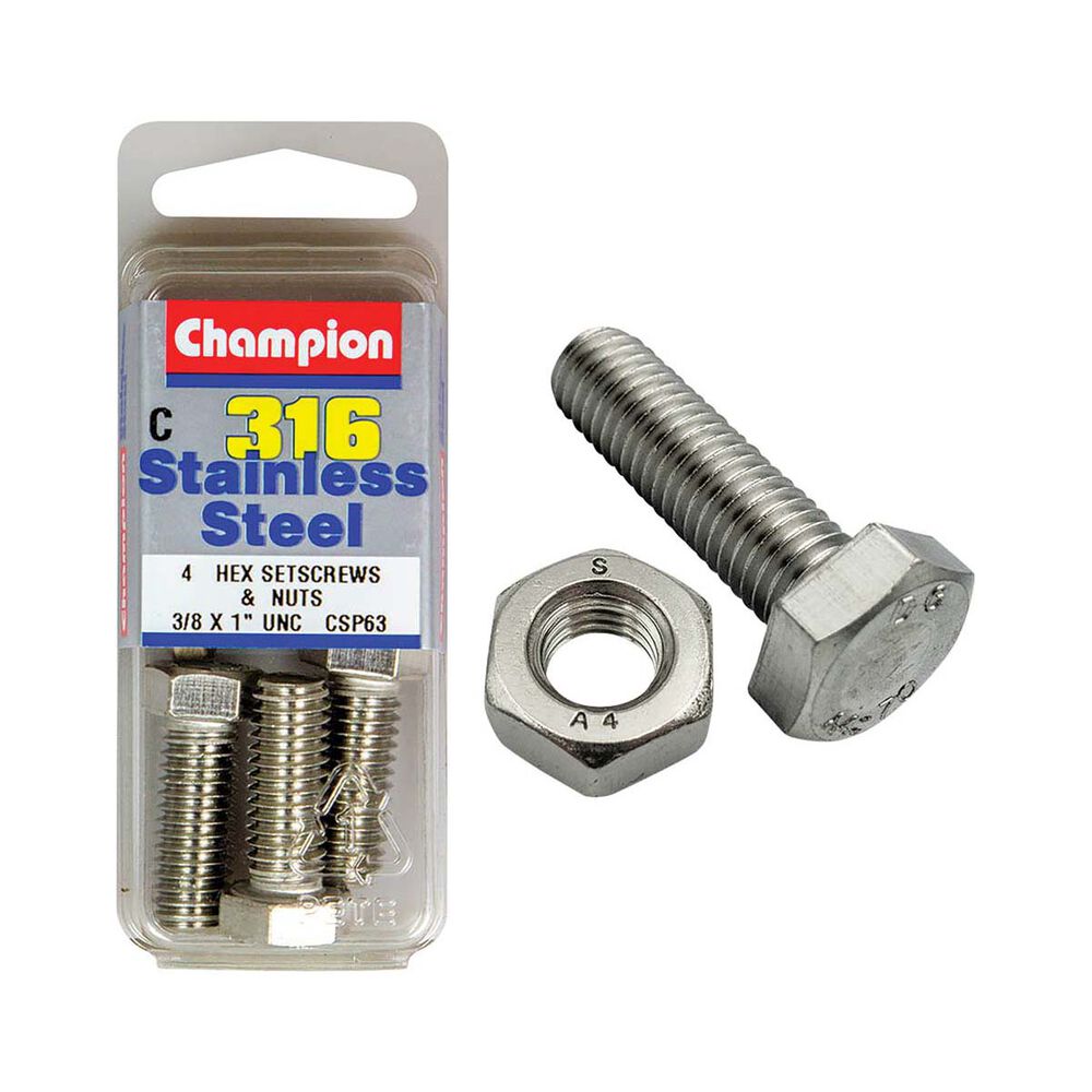 Champion Hex Screw Set 3/8 x 1in