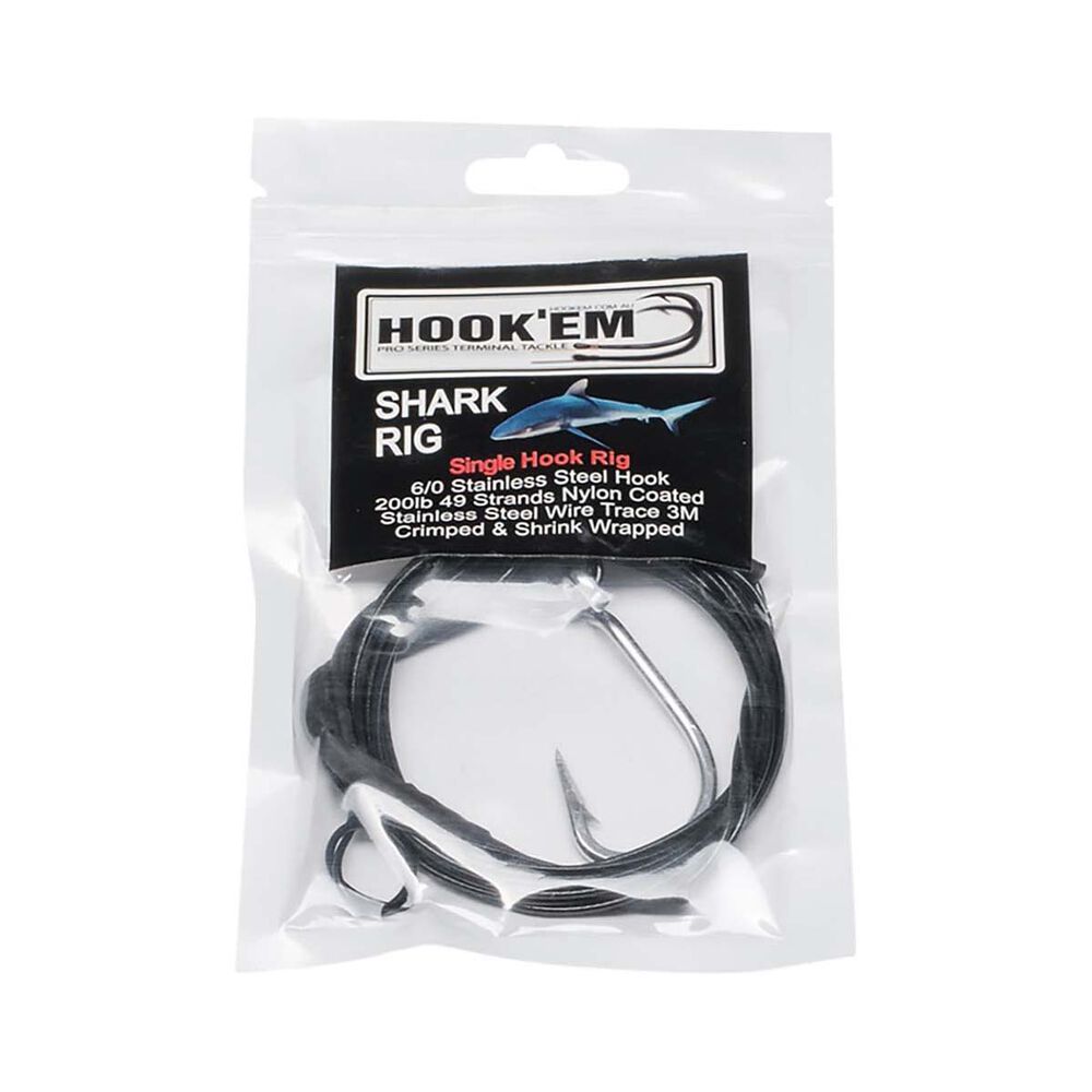 Hook'em Single Shark Rig 200LB 6/0