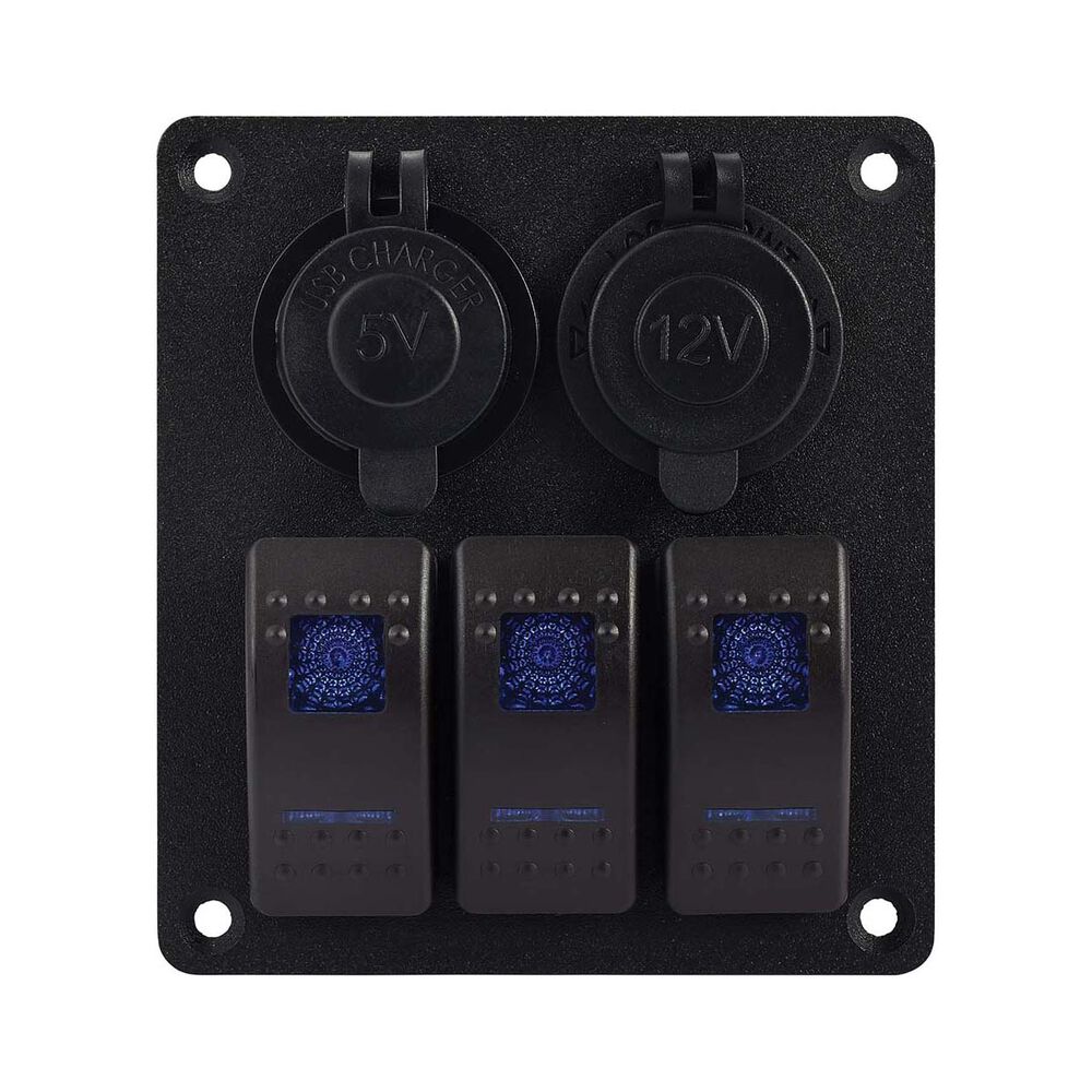 Bowline Switch Panel 3 Rocker 2 USB Plus Cigarette Socket