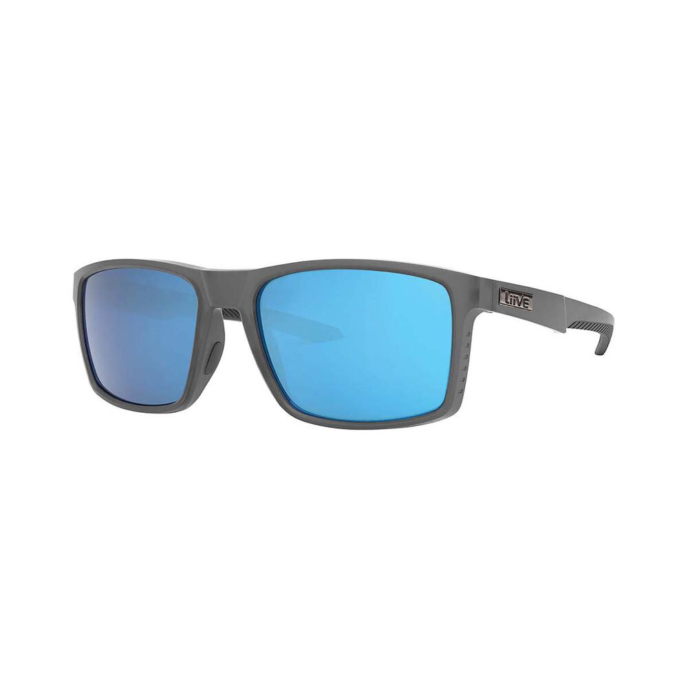 Liive Men's Carver Sunglasses Matt Smoke with Blue Lens