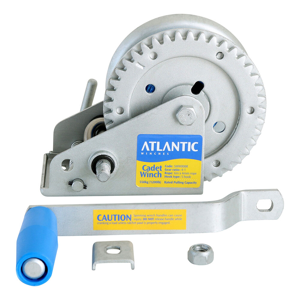 Atlantic Cadet Winch 4:1 6M x 4mm Rope