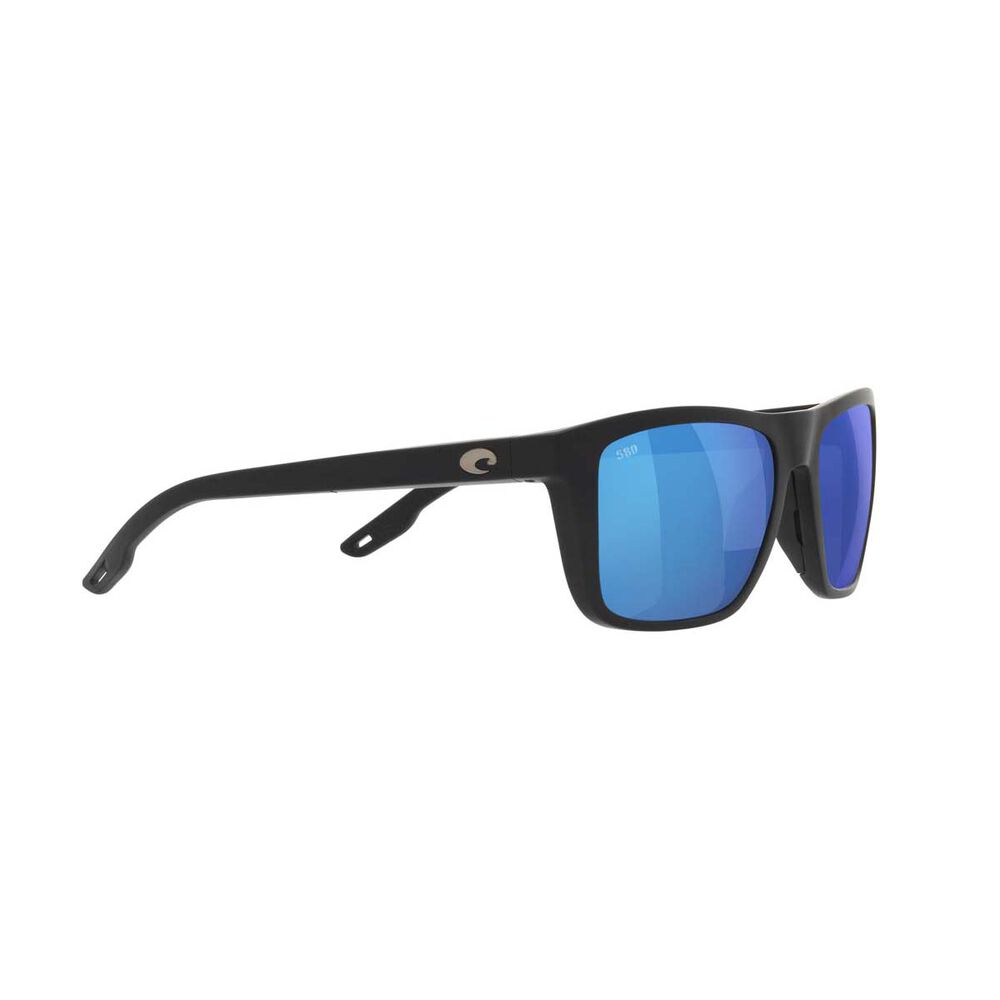 Costa Mainsail Men's Polarised Sunglasses Matte Black with Blue Lens