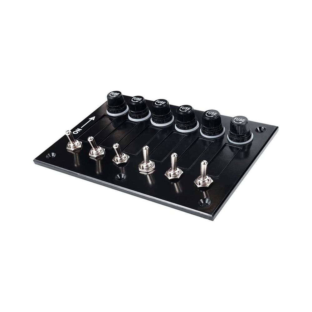 Bowline Switch Panel 6 Gang Bakelite Black