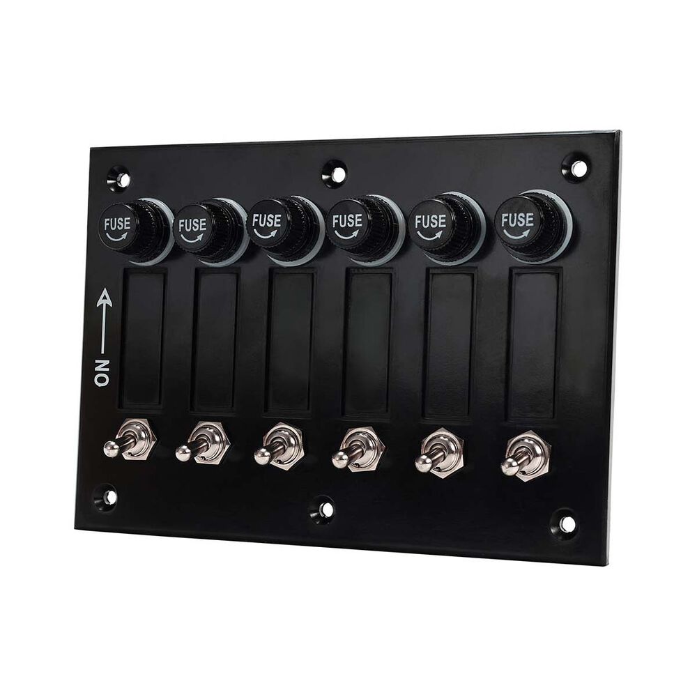 Bowline Switch Panel 6 Gang Bakelite Black