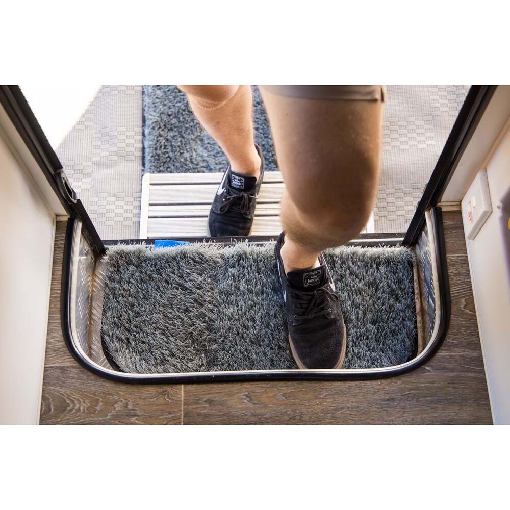 Companion Caravan Step Dust Off Mat Grey 26x58cm
