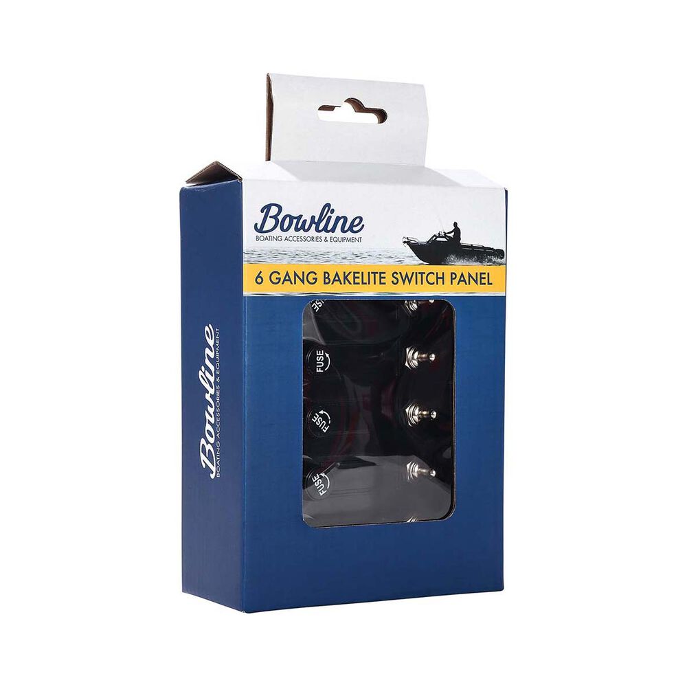 Bowline Switch Panel 6 Gang Bakelite Black
