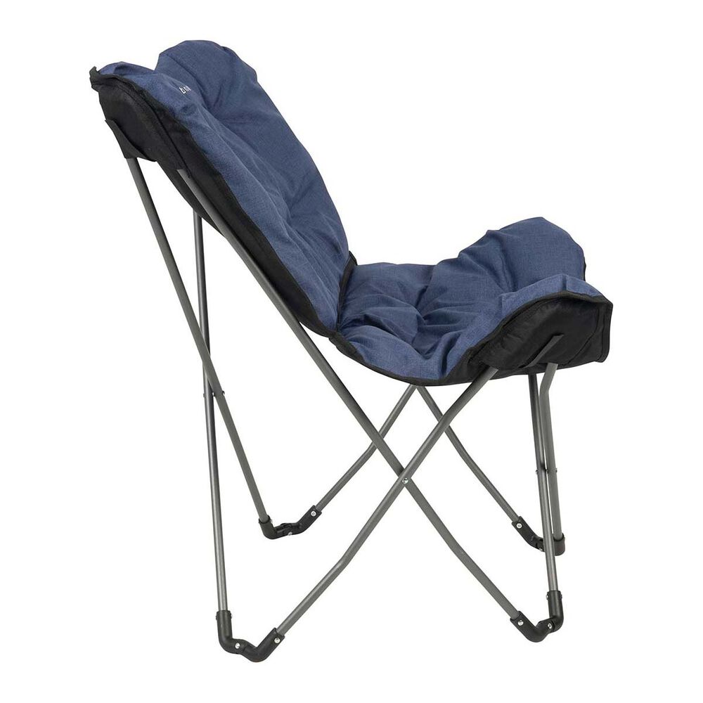Wanderer Chambray Linen Look Half Moon Chair 120kg
