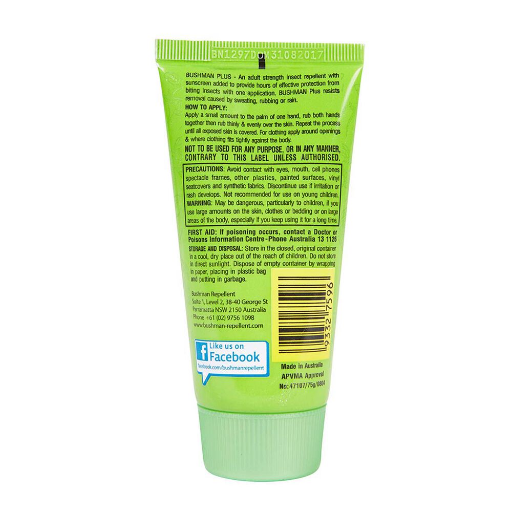 Bushman Dry Gel Insect Repellent with Sunscreen 75g