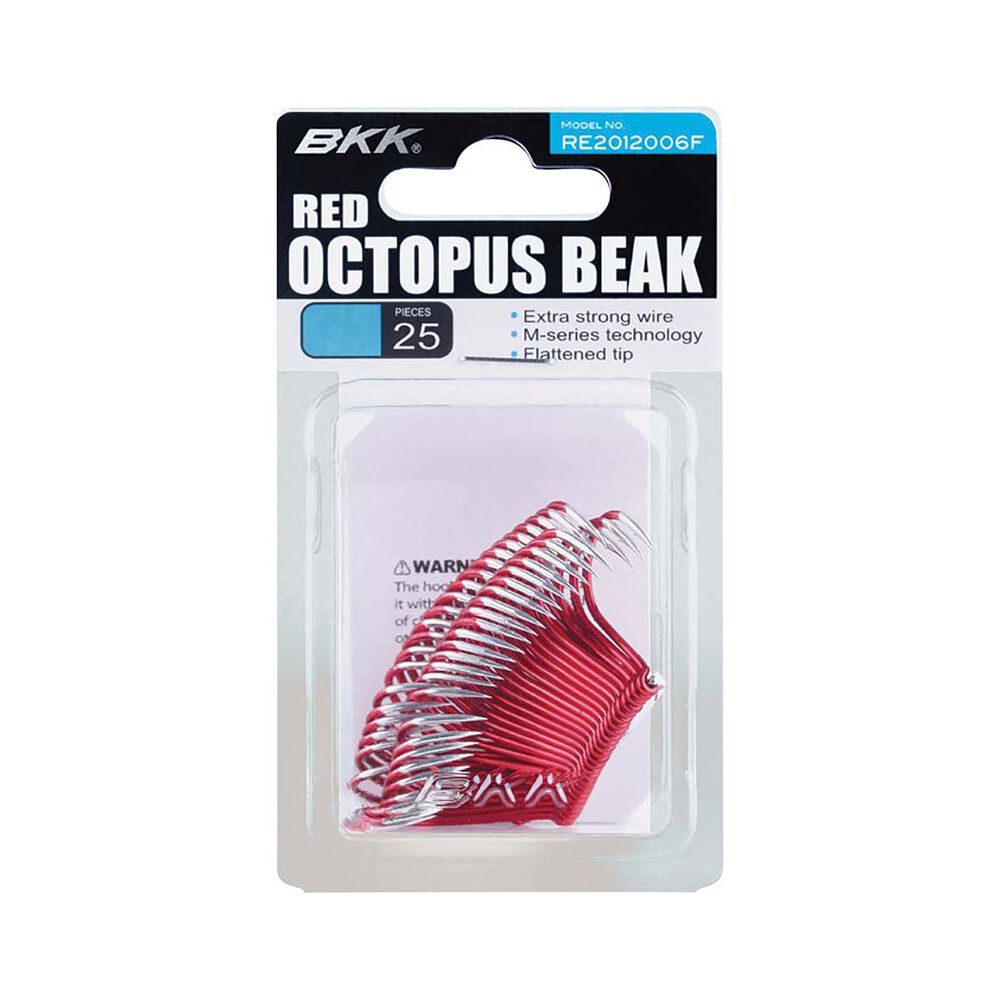 BKK Octopus Beak Hook Red 25 Pack