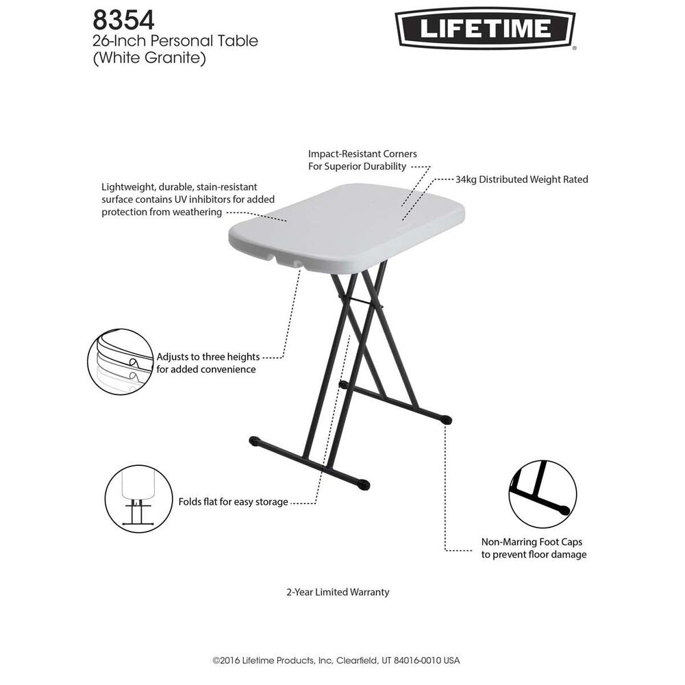 Lifetime Personal Blow Mould Table