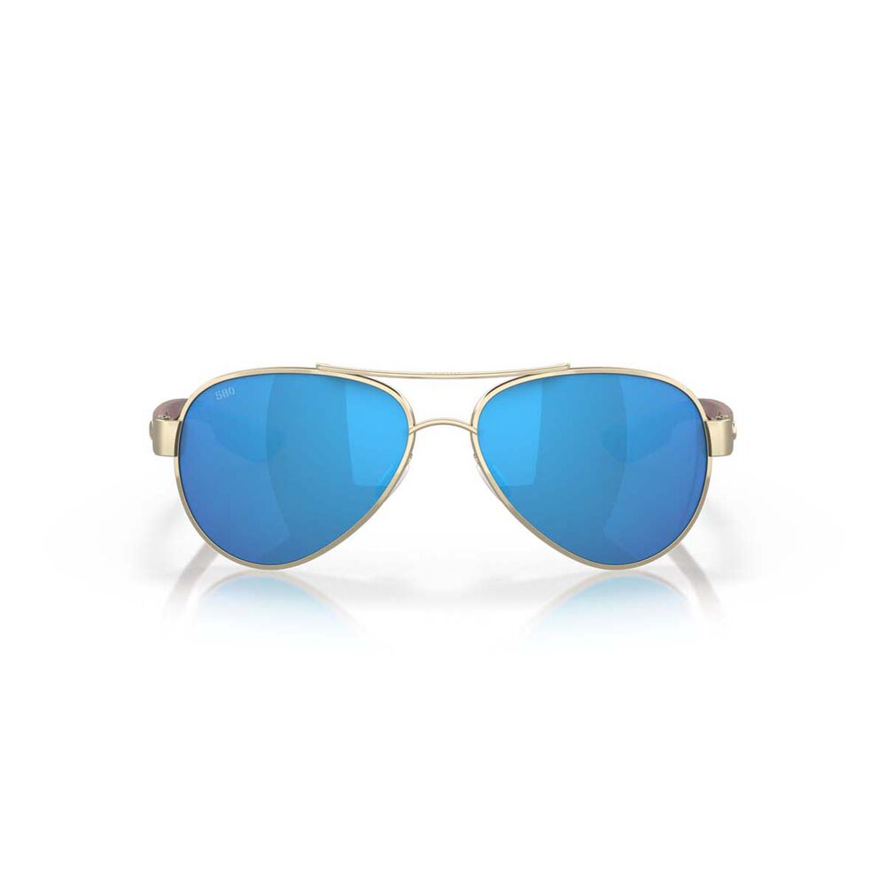 Costa Loreto Women's Polarised Sunglasses Rose Gold with Blue Lens