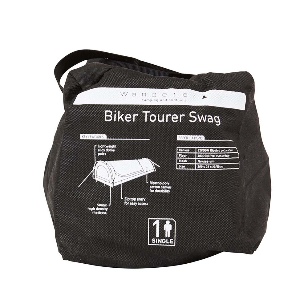 Wanderer Compact Tourer / Biker Single Swag with Carry Bag