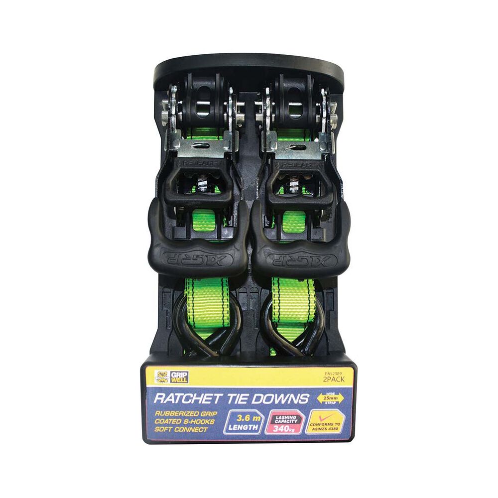 Gripwell Ratchet Tie Down 3.6m 340kg 2 pack