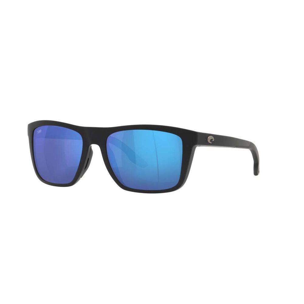 Costa Mainsail Men's Polarised Sunglasses Matte Black with Blue Lens