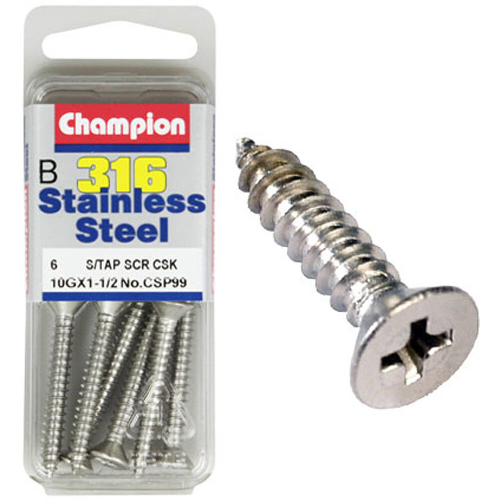 Champion Self Tapping Countersunk Screws