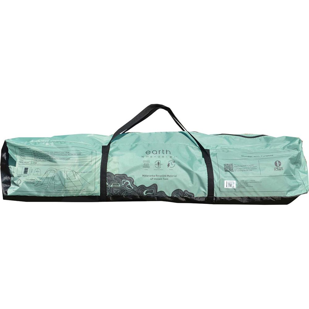 earth by Wanderer® Mataranka Recycled Material Instant Tent 4 Person