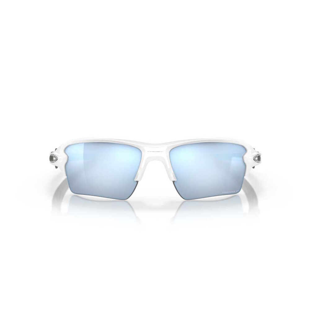 Oakley Flak 2.0 Men's XL Polarised Sunglasses White with Prizm Blue Lens
