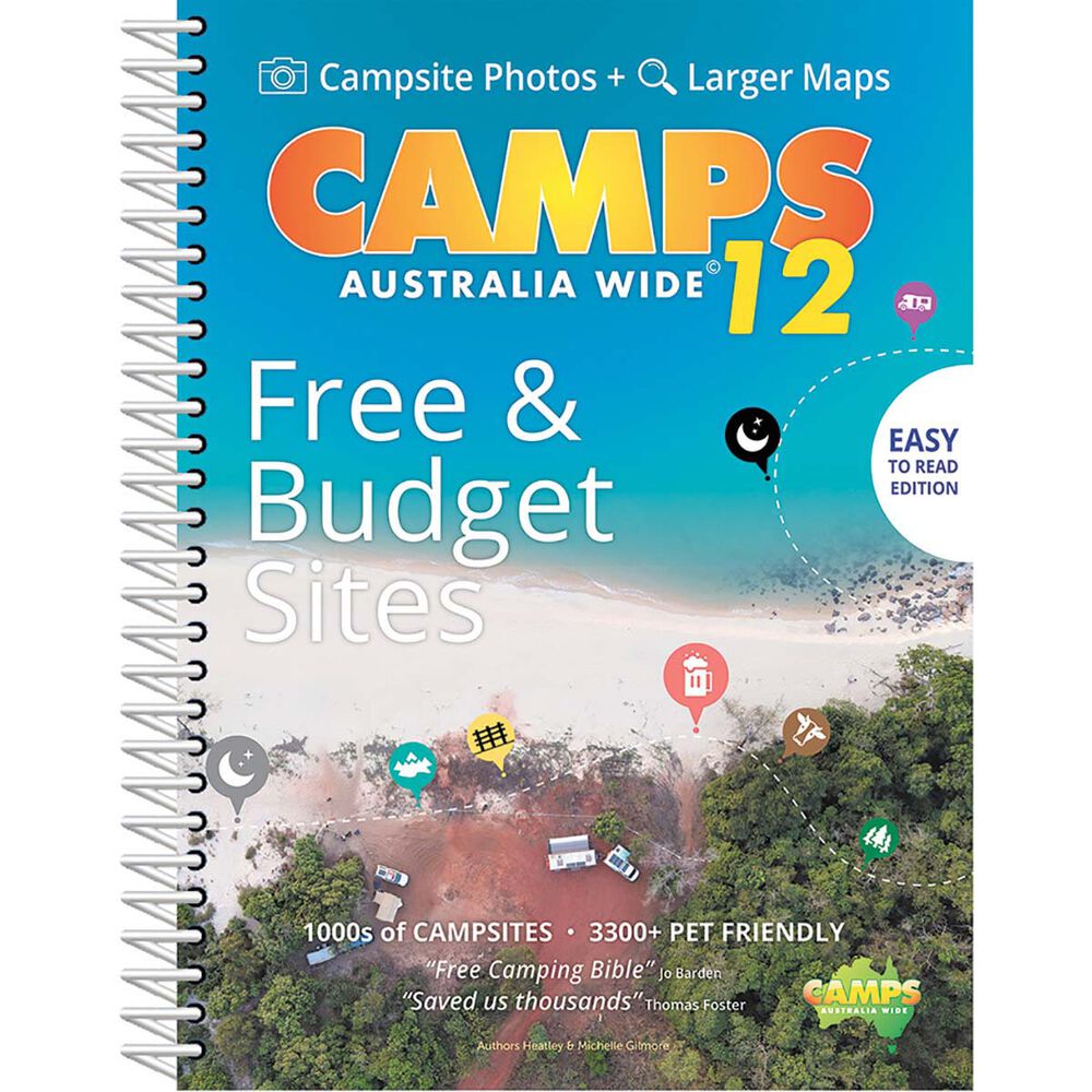 Camps 12 Australia Wide Free & Budget Campsite Book - B4 Easy to Read