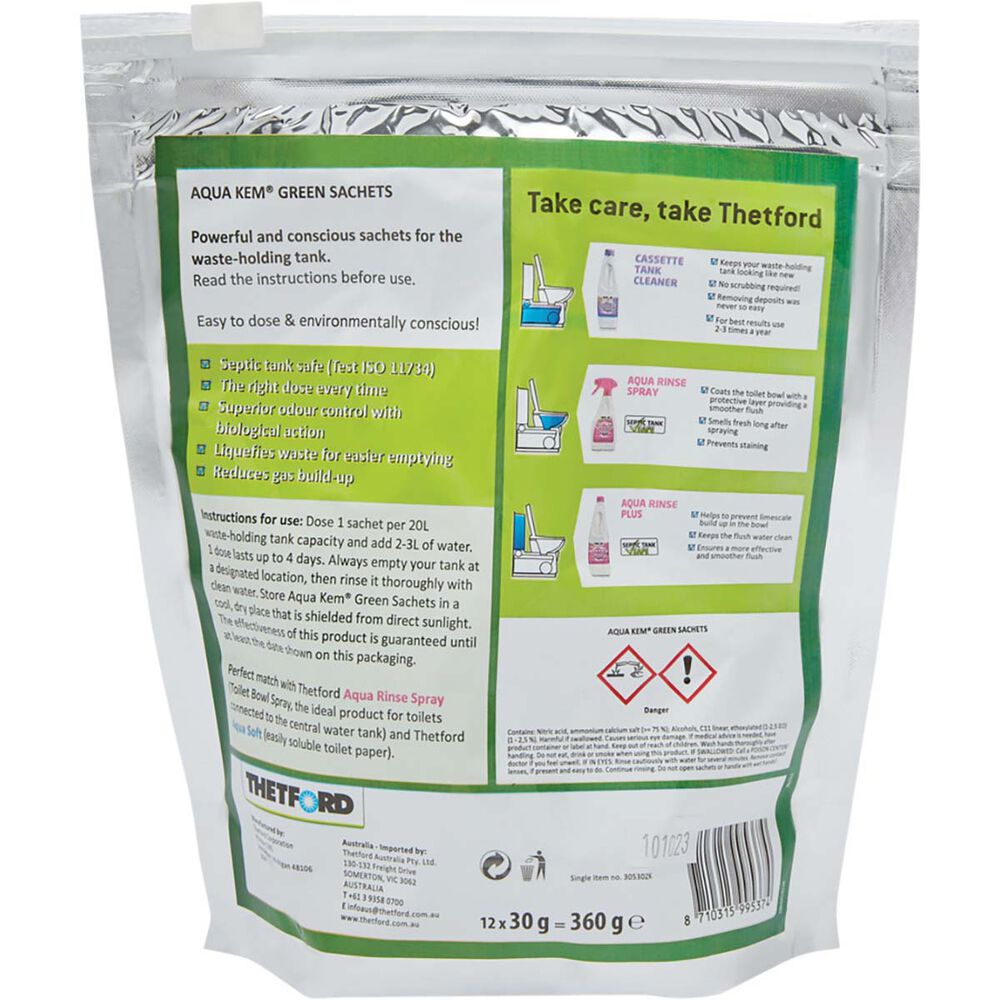Thetford Aqua Kem Green Sachets 12 Pack