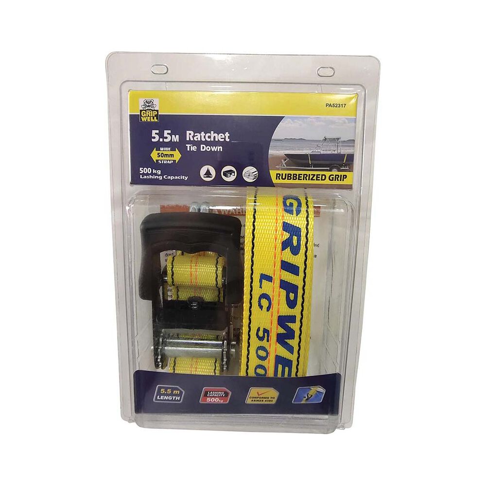 Gripwell Over Boat Ratchet Tie Down 500kg 50mm X 5.5m