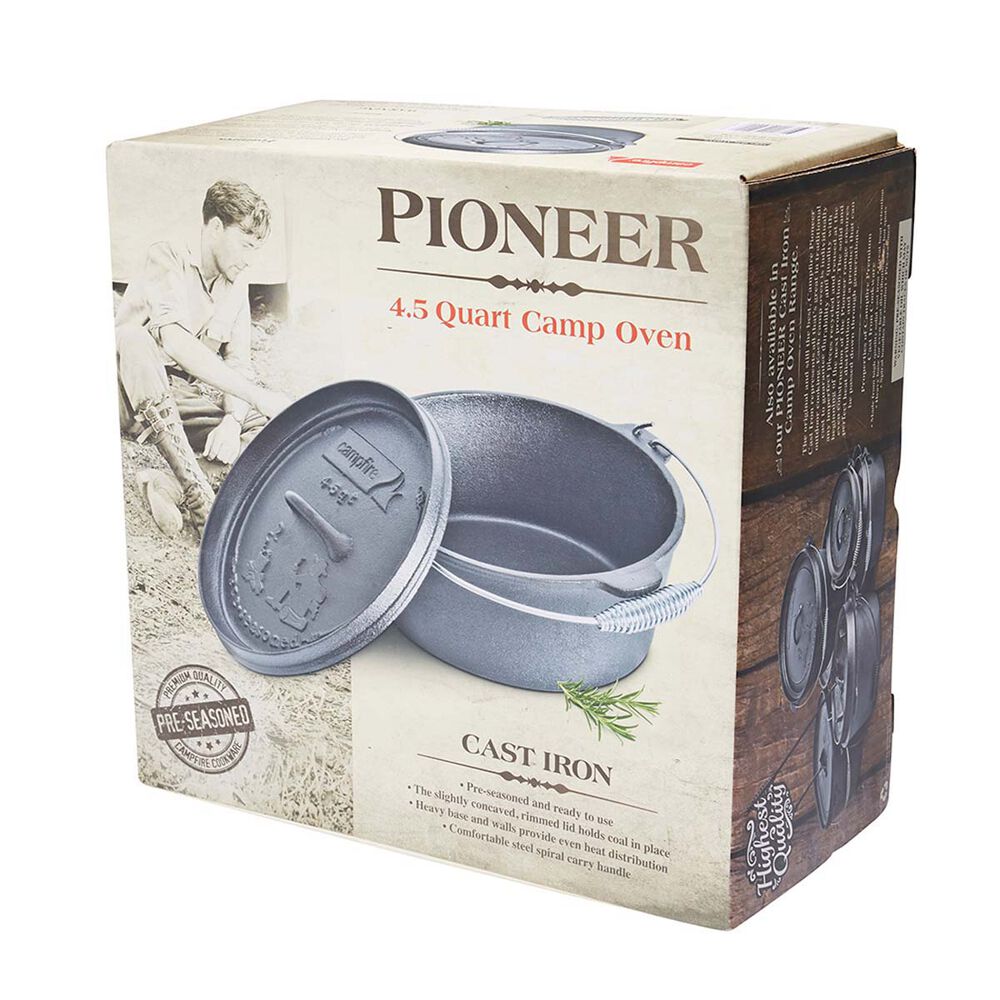 Campfire Pre Seasoned Cast Iron Camp Oven 4.5 Quart