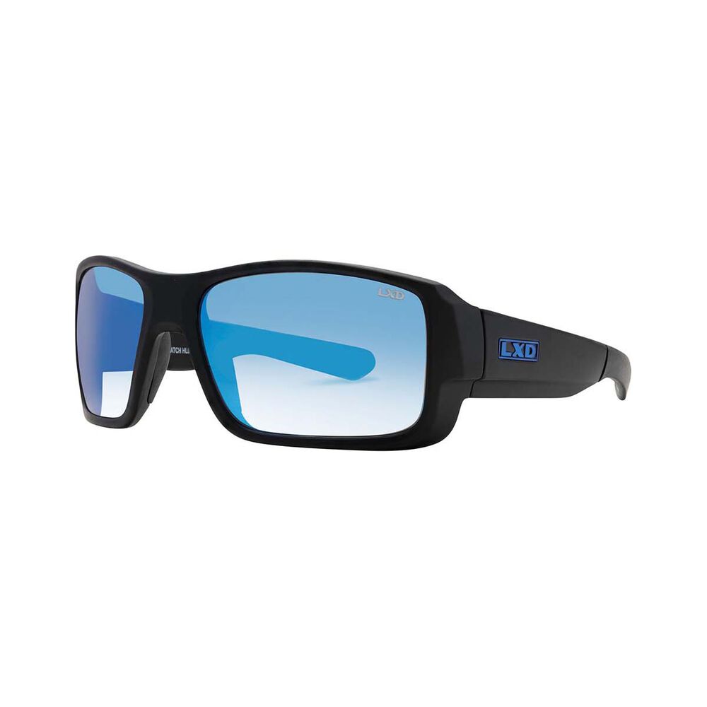 LXD Men's Pacific Mirror Polar Sunglasses Matt Black with Blue Lens