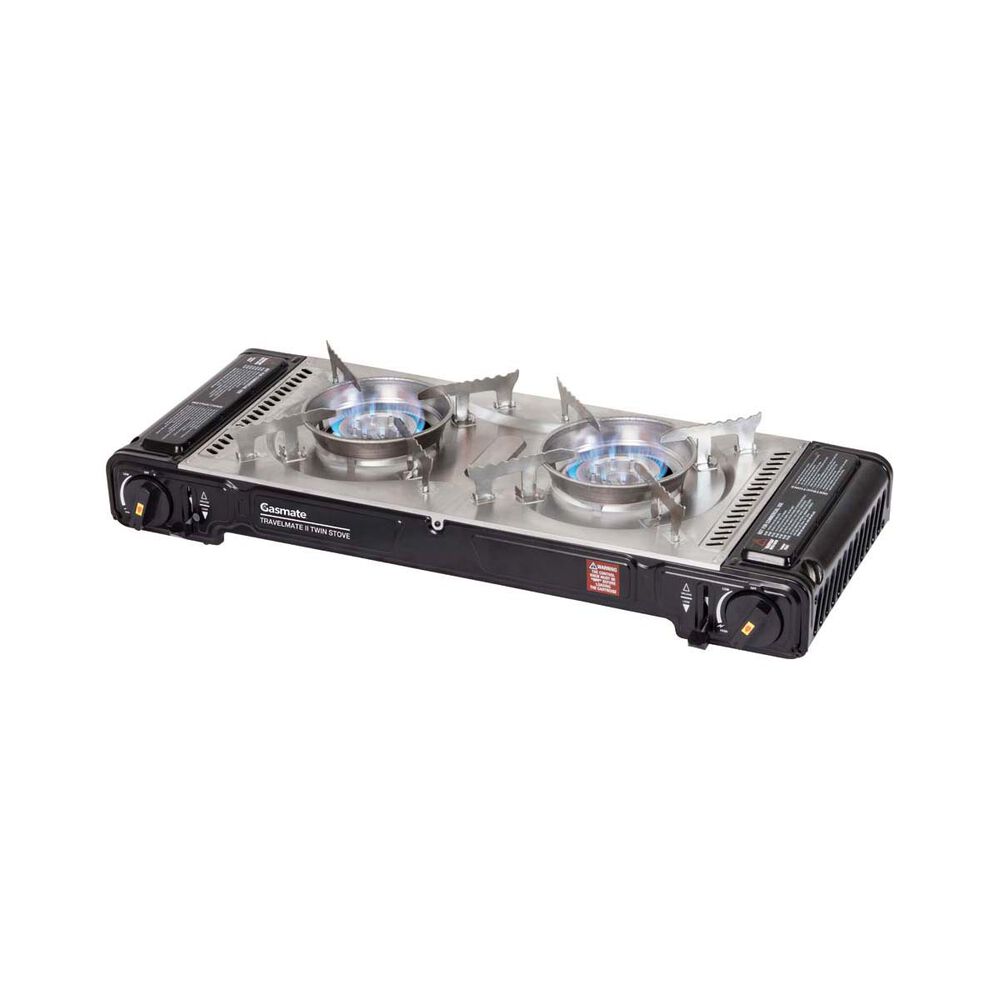 Gasmate Travelmate II SS Double Butane Stove With Hotplate
