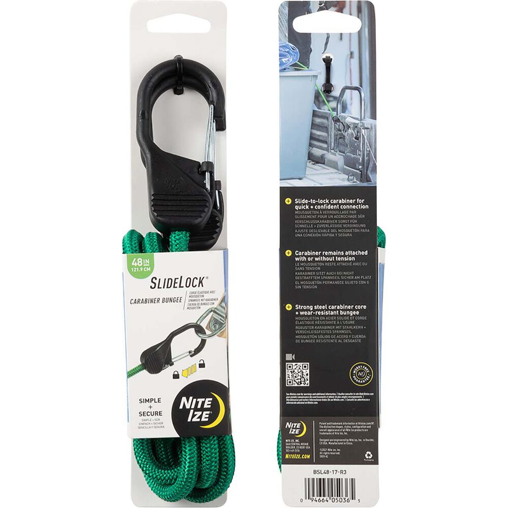 Nite Ize Carabiner SlideLock Bungee 48" Green