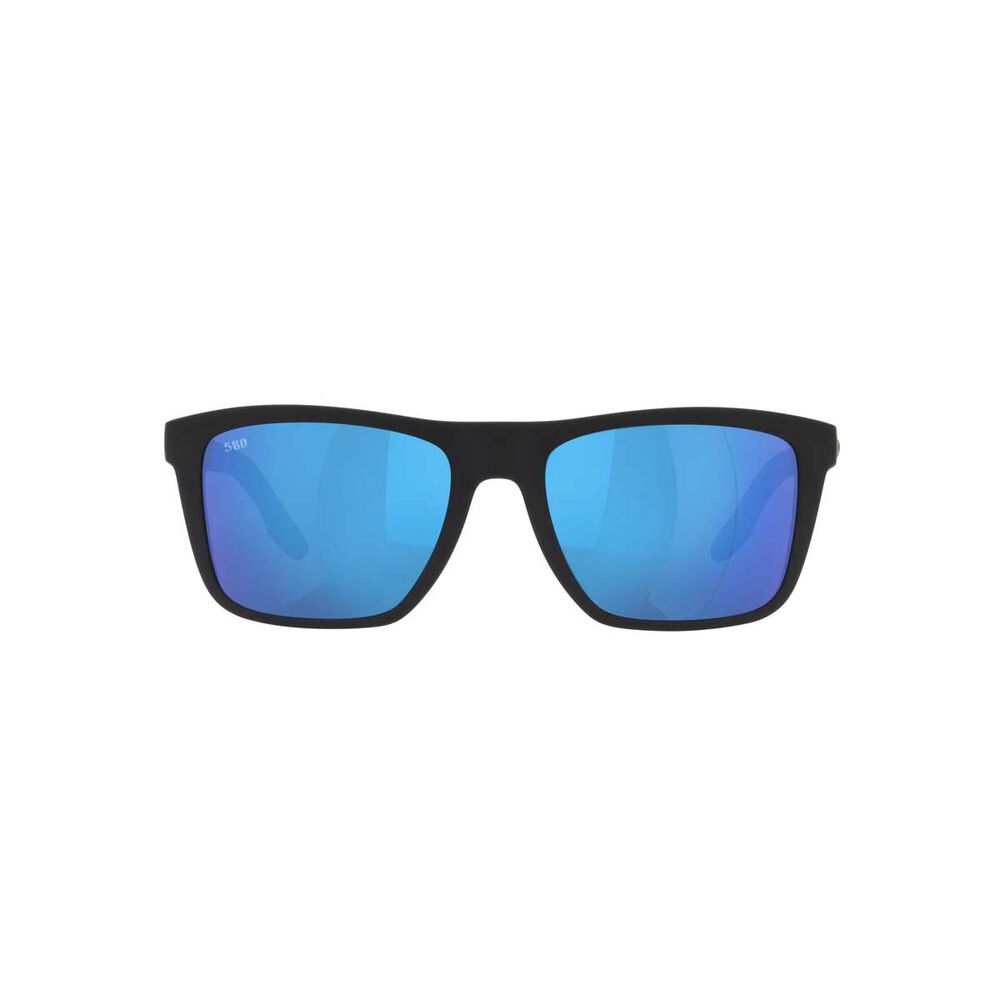 Costa Mainsail Men's Polarised Sunglasses Matte Black with Blue Lens