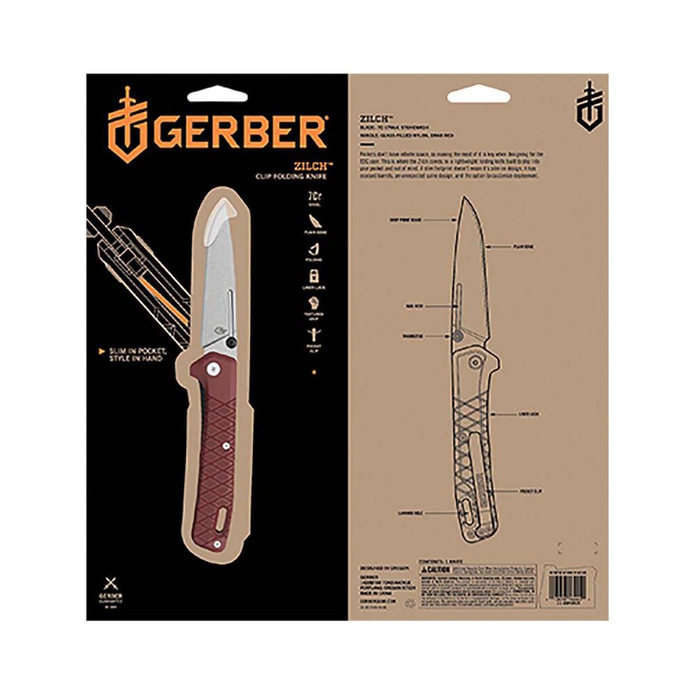 Gerber Zilch Folding Knife Red