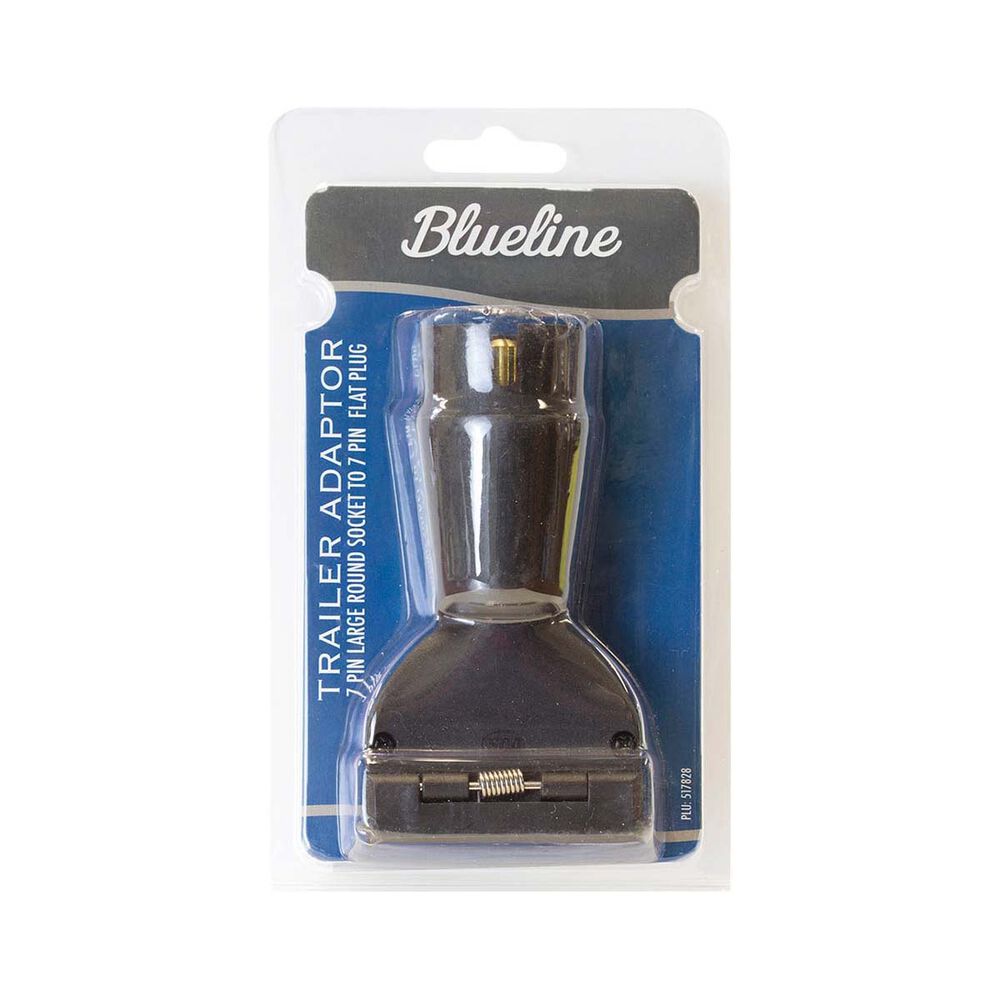 Blueline 7 Pin Trailer Adaptor - Small, Round Socket to Flat Plug