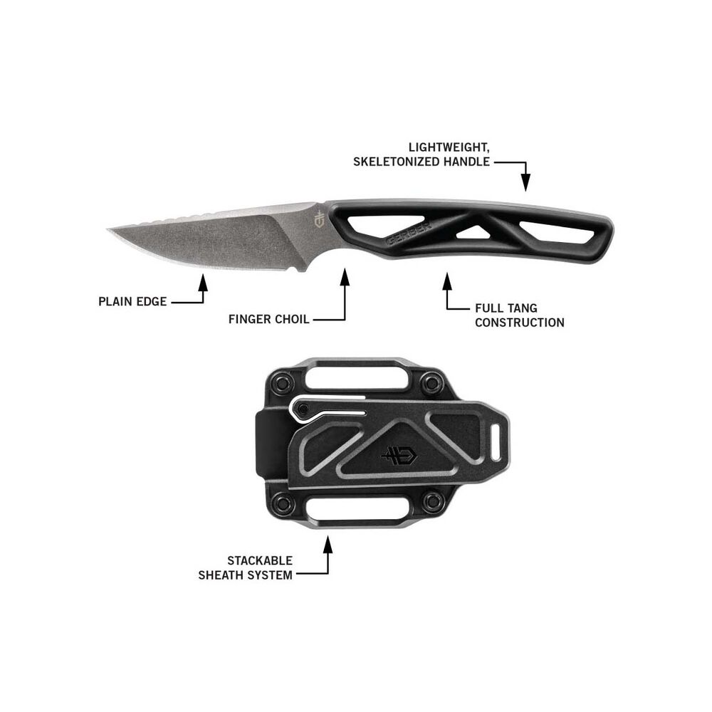 Gerber Exo Mod Fixed Blade Caper Knife Black