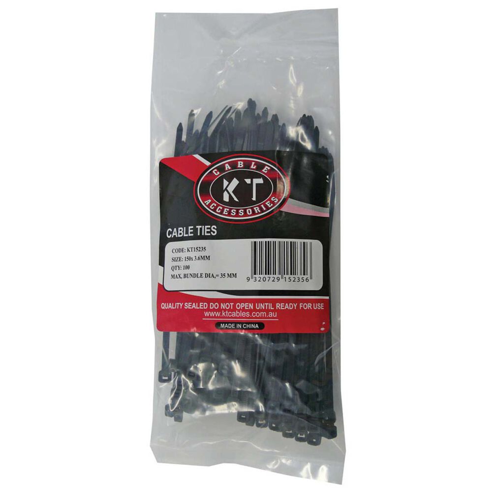 KT Cables 7.6mm Cable Tie 380mm 100 Pieces