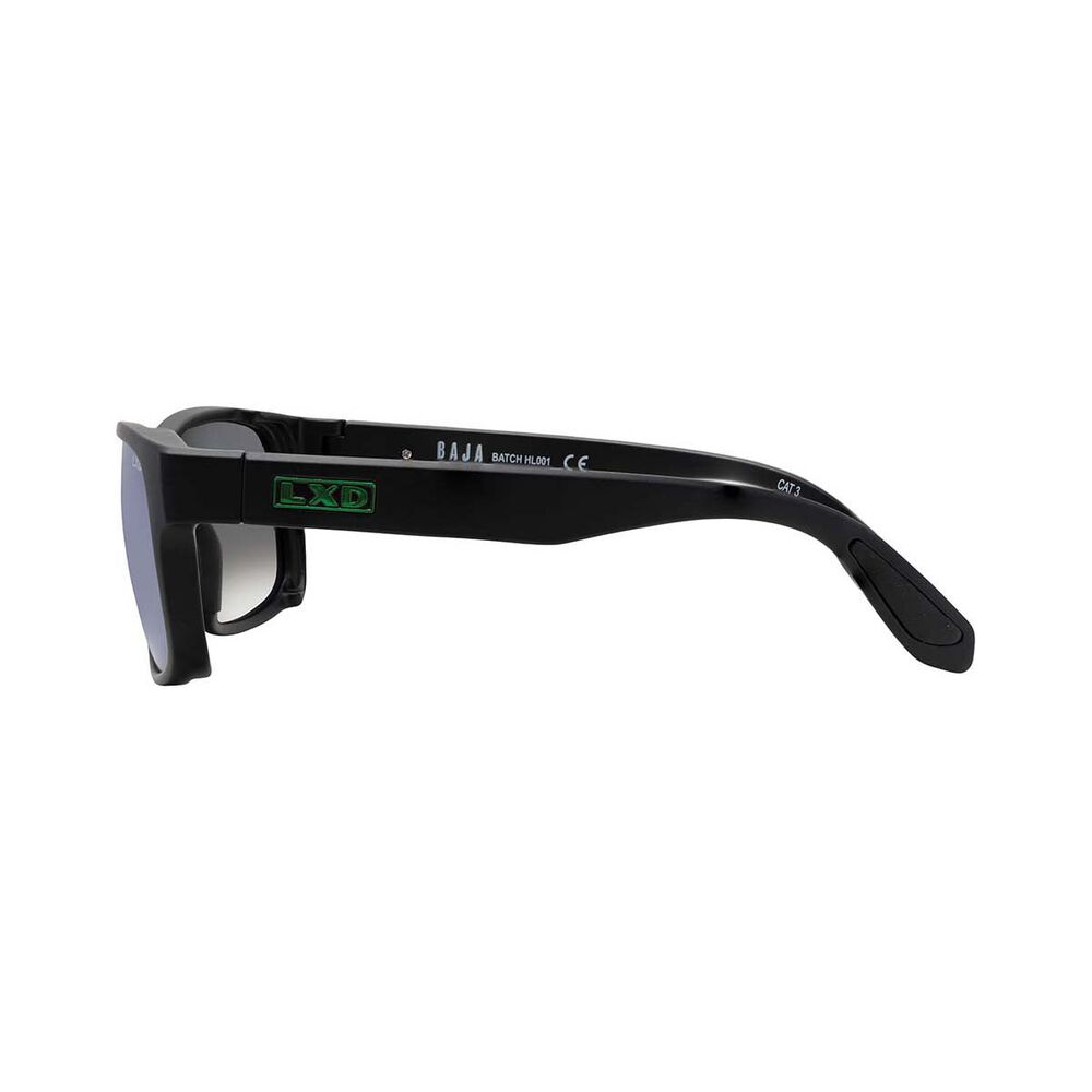 LXD Men's Baja Mirror Polar Sunglasses Matt Black with Green Lens