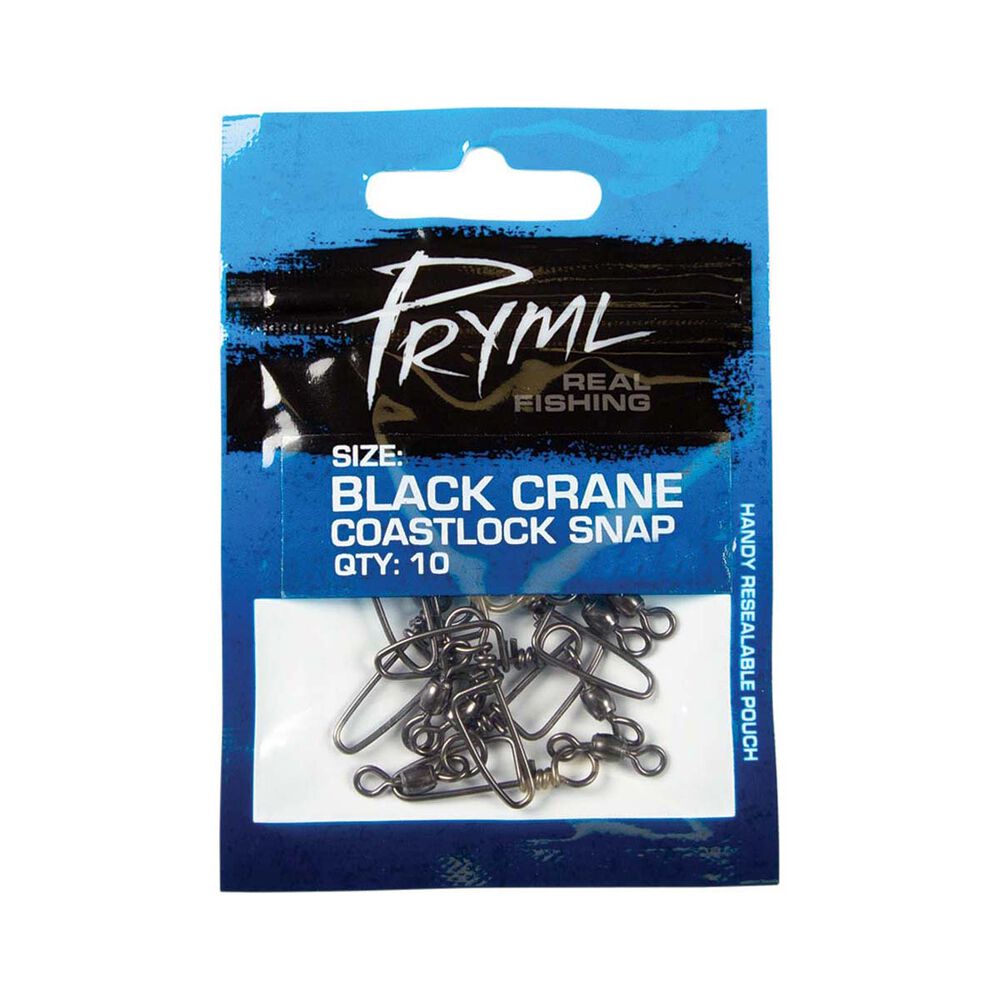 Pryml Black Crane Coastlock Snap Swivel 10 Pack