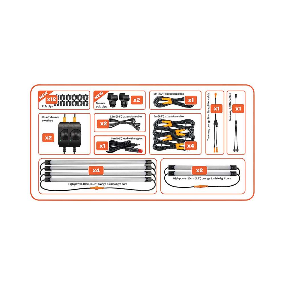 Hardkorr 6 Bar Tri Colour LED Camp Light Kit
