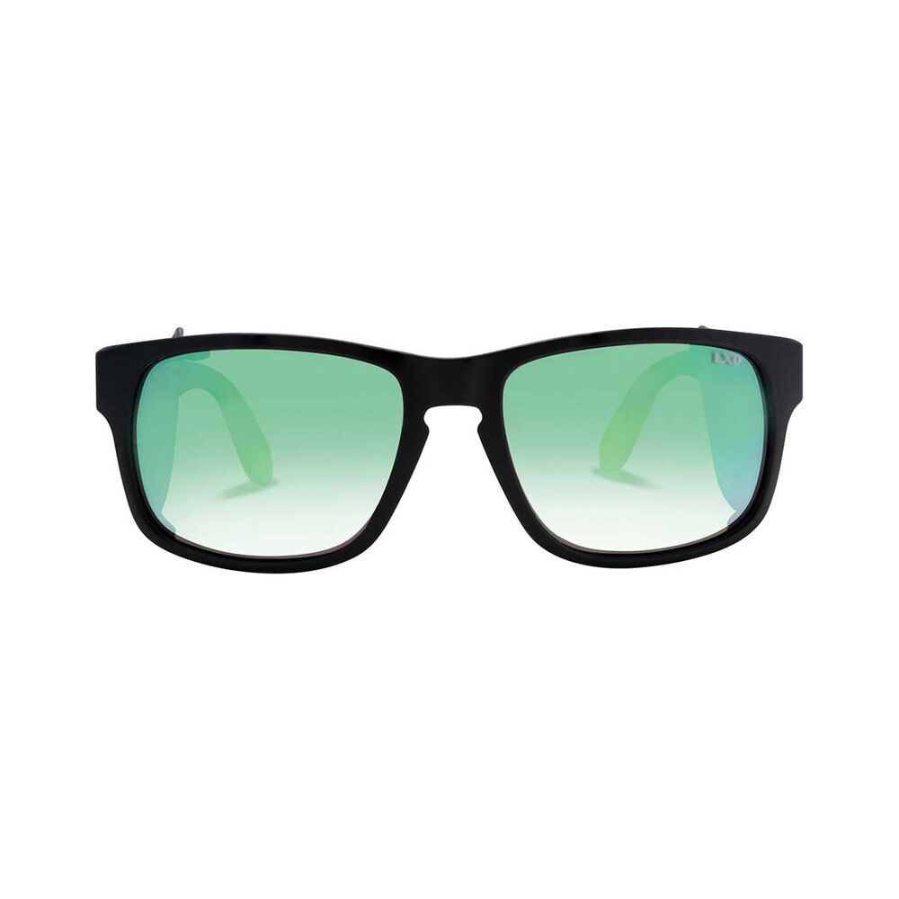 LXD Men's Baja Mirror Polar Sunglasses Matt Black with Green Lens