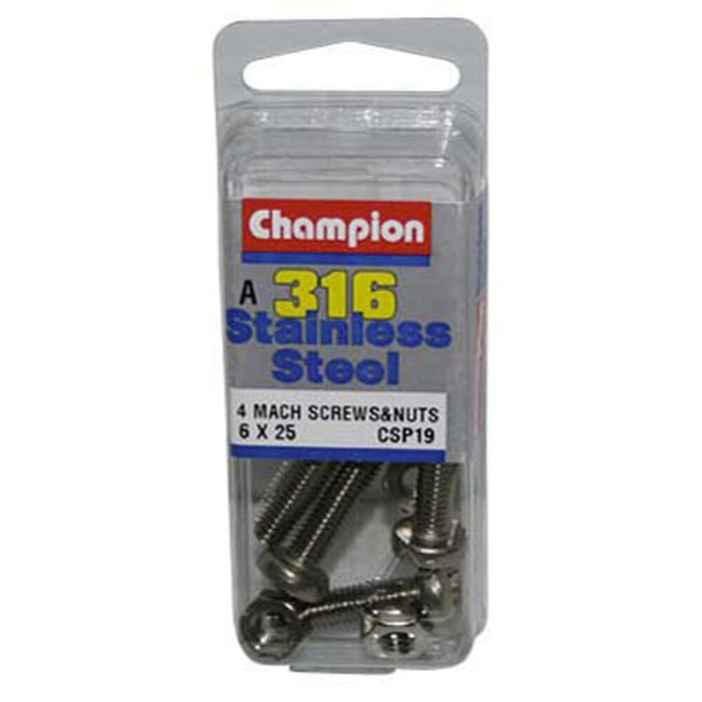Champion Mach Screws and Nuts Set 6x25mm