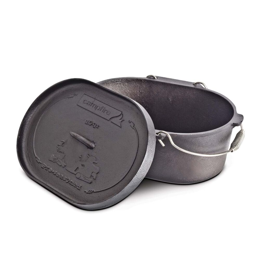 Campfire Pre Seasoned Cast Iron Camp Oven 10 Quart